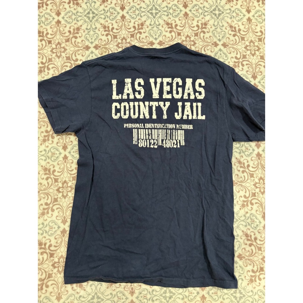Delta Pro Weight Las Vegas County Jail T-Shirt Navy Blue Graphic Tee Mens Medium